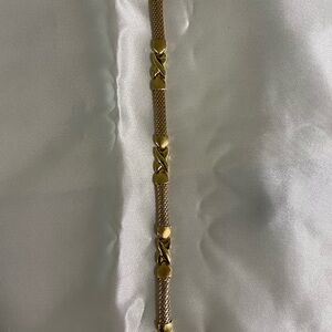 Gold Mesh Bracelet with X Accents